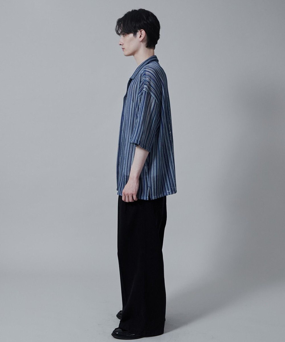 WEGO ストライプメッシュBIGシャツ（S） 