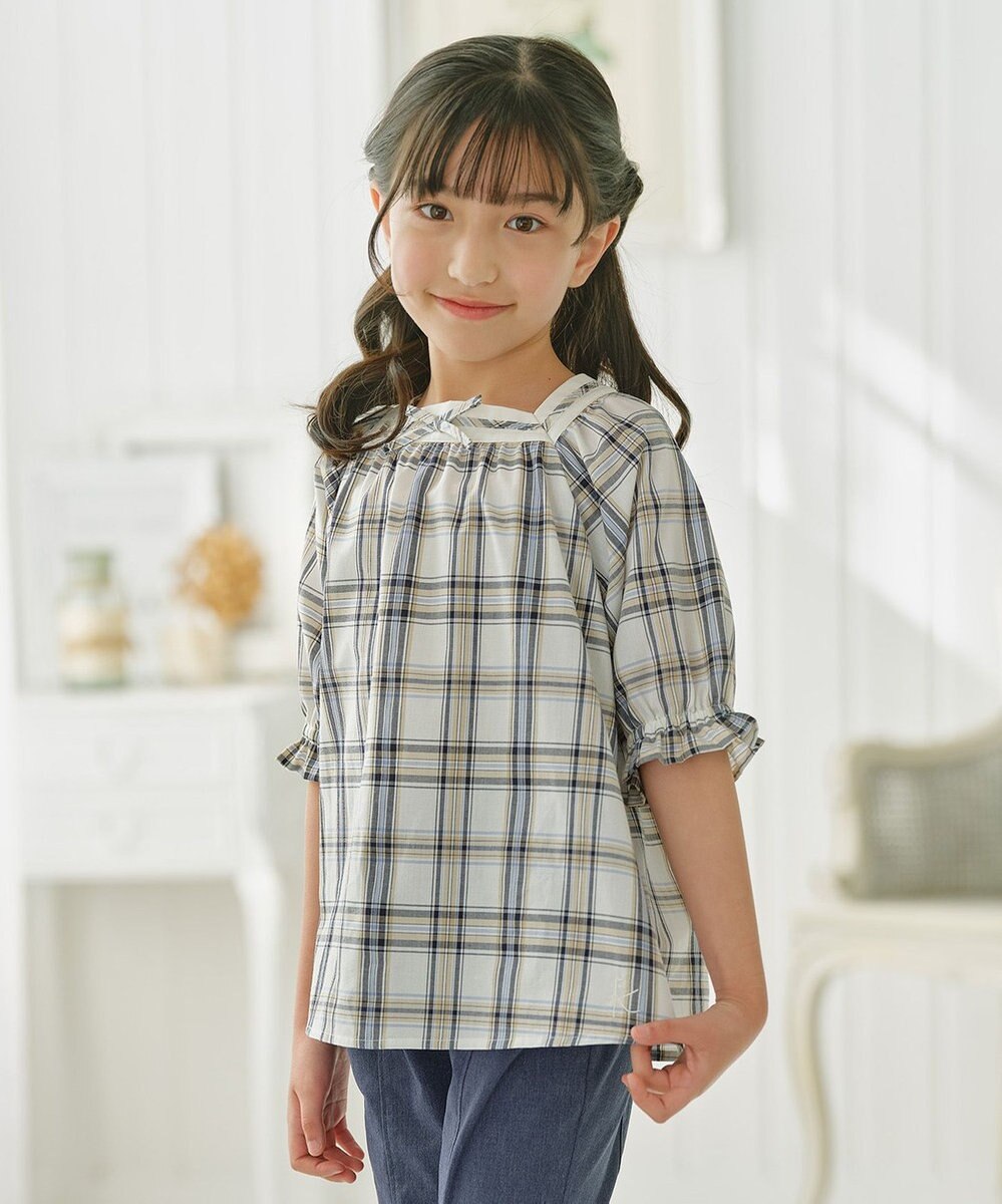 組曲 KIDS 【110-140㎝】プランタンチェック ブラウス 