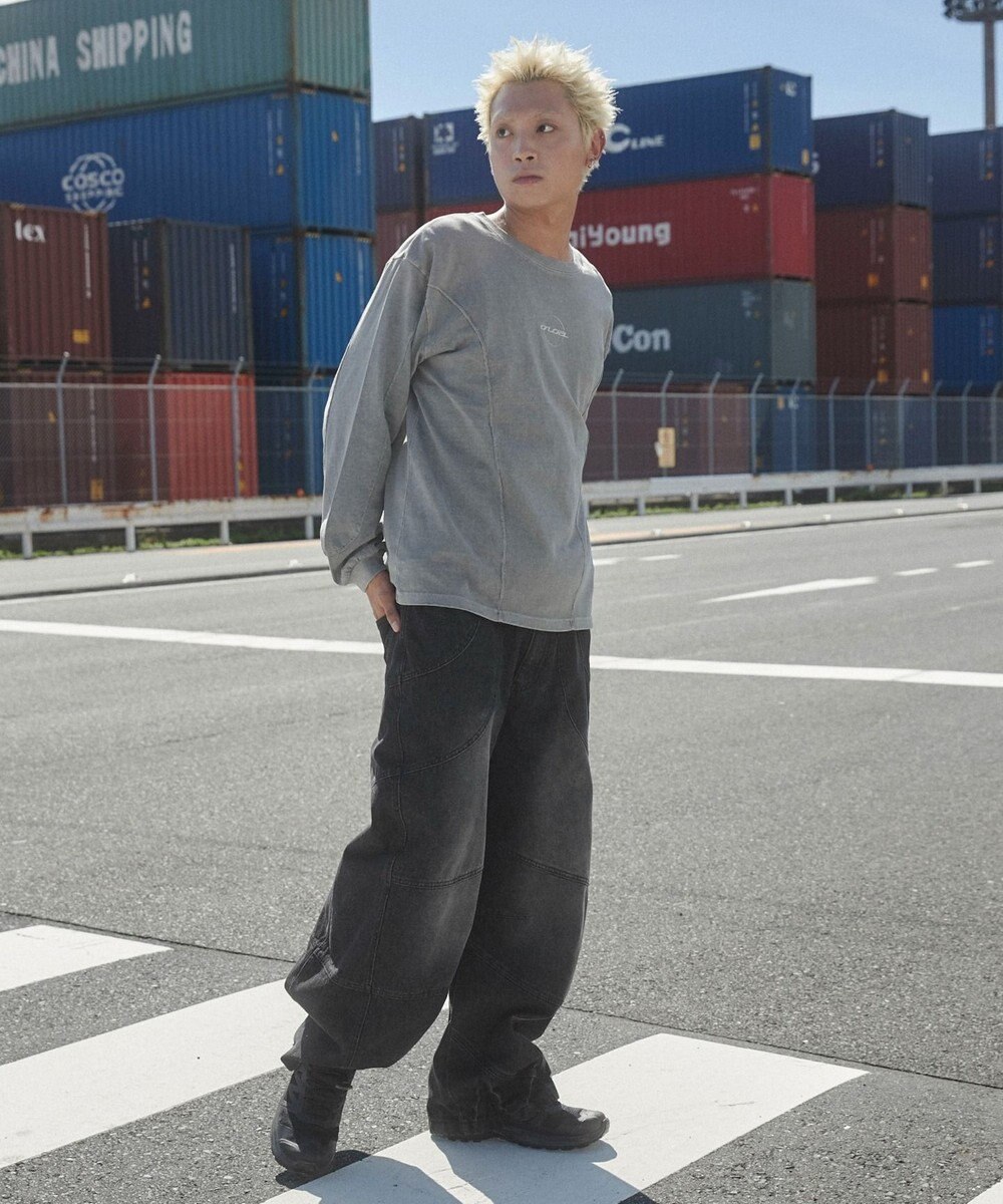 WEGO スーパービッグバレルレッグデニムパンツ 