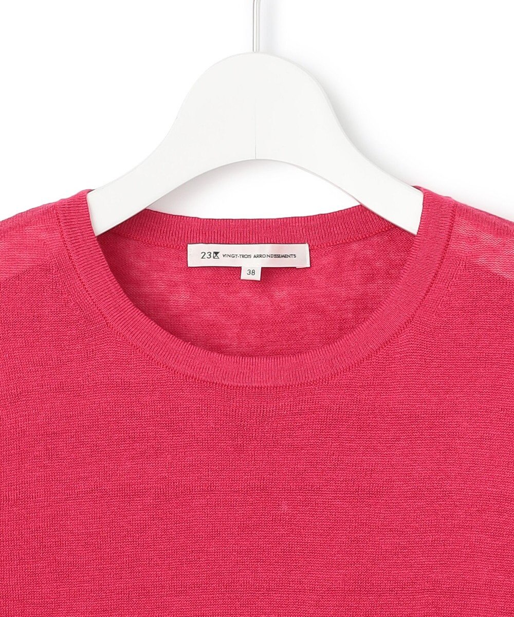 23区 【洗える】ピュアリネンハイゲージ ノースリーブ ニット 