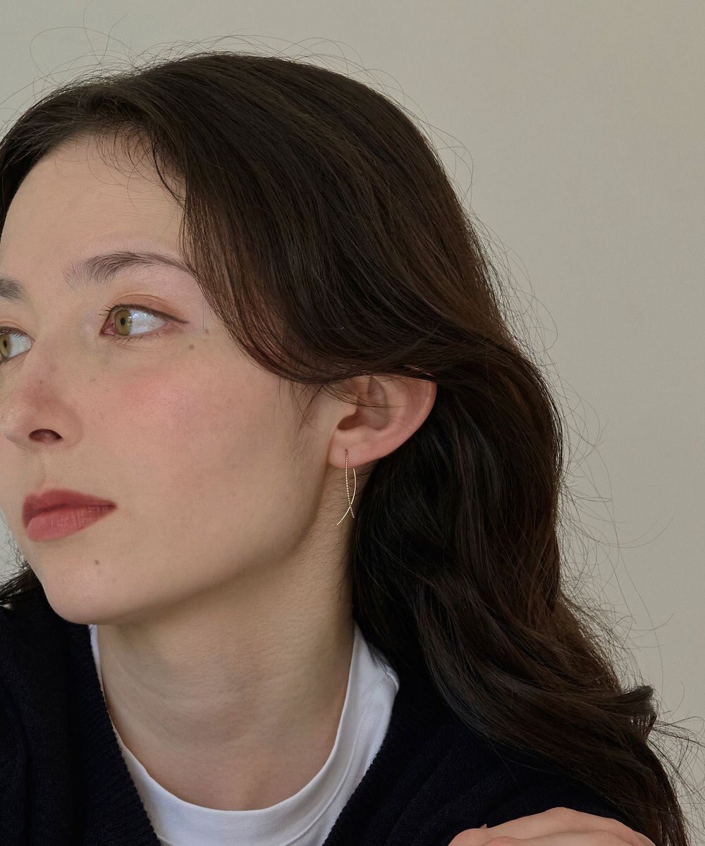 Phoebe 【K10RG】クロスラインアメリカンピアス　ローズゴールド 