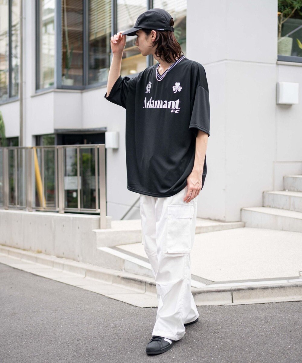 WEGO 【２点セット/ユニセックス着用ITEM/吸水速乾】アクセ付きメッシュロゴT（SS） 