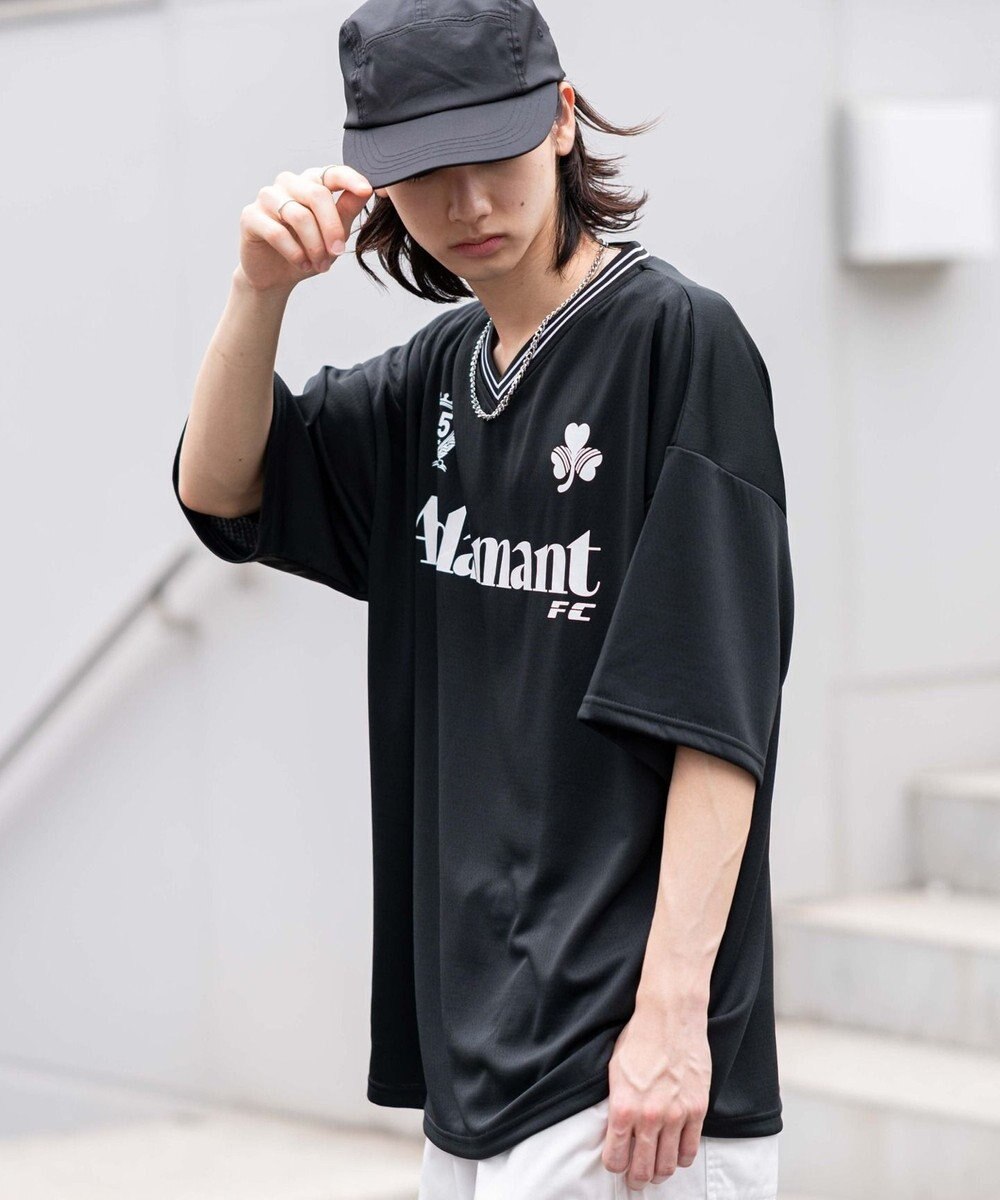 WEGO 【２点セット/ユニセックス着用ITEM/吸水速乾】アクセ付きメッシュロゴT（SS） 