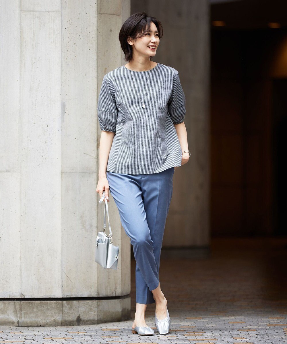 J.PRESS LADIES L 【WEB限定カラーあり・セットアップ対応・洗える・撥水・防汚】コットンFITTYシャーク テーパード パンツ 