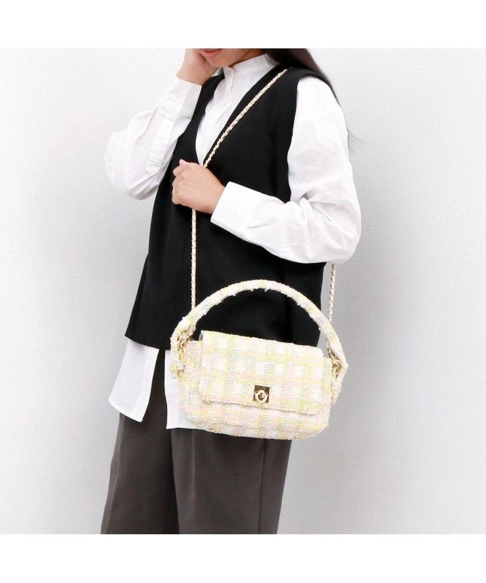 UNBILLION カシュカシュ cachecache / ツイード2wayハンドルフラップショルダー 