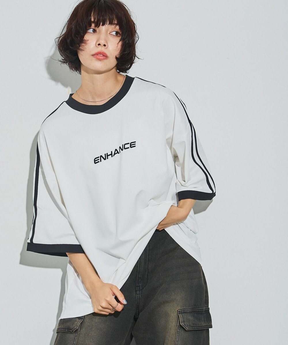 WEGO 【ユニセックス着用ITEM/MLサイズ展開】バックロゴラインリンガーT 