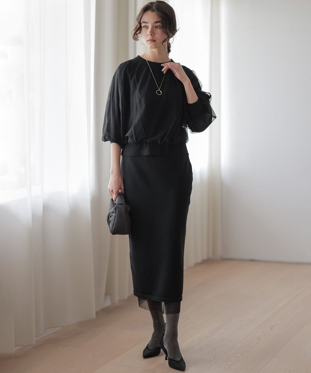 組曲 S 【WEB限定】チュールニット×リバーシブルスカート セット 