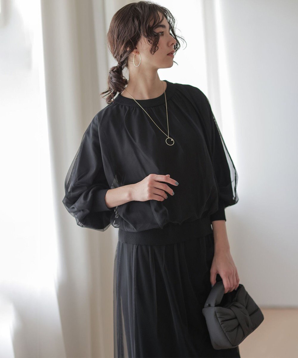 組曲 S 【WEB限定】チュールニット×リバーシブルスカート セット 