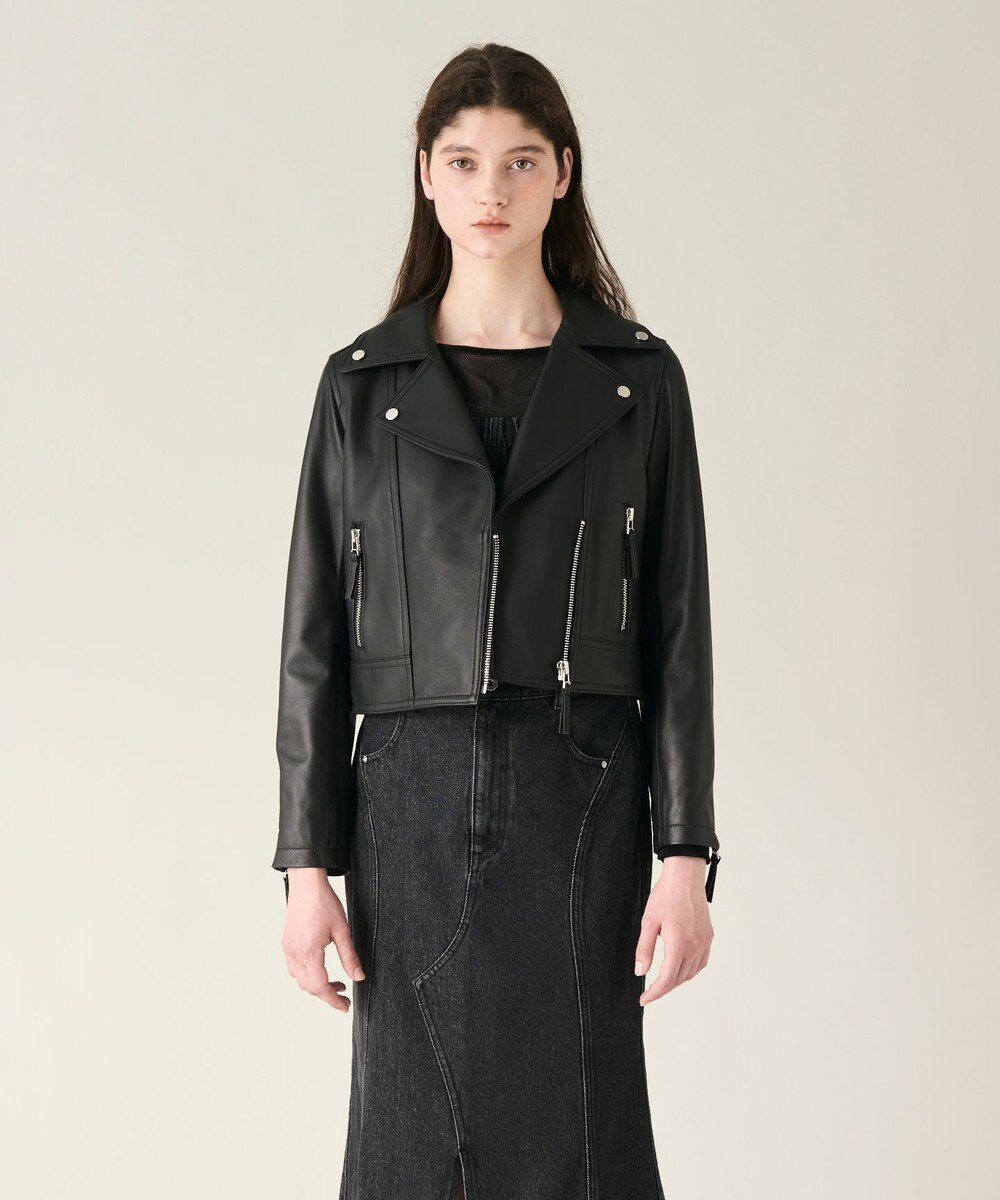 GRACE CONTINENTAL ラムレザーライダースジャケット 