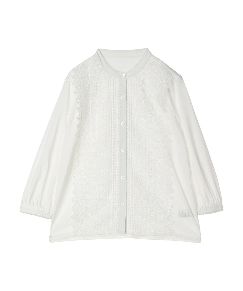 earth music&ecology フロントレースシフォンブラウス 