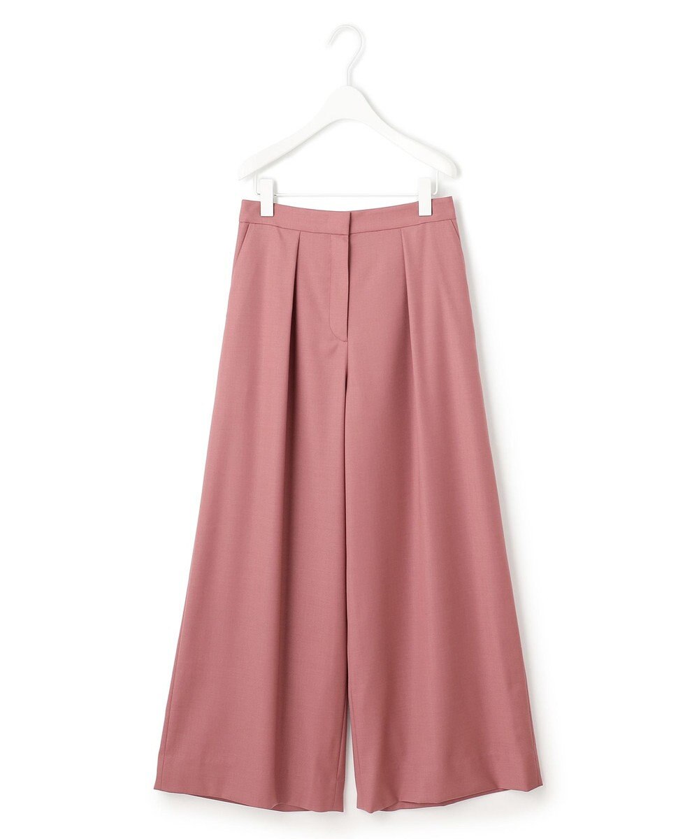 ICB 【洗える】 ウールヴィスコースストレッチ タックパンツ 