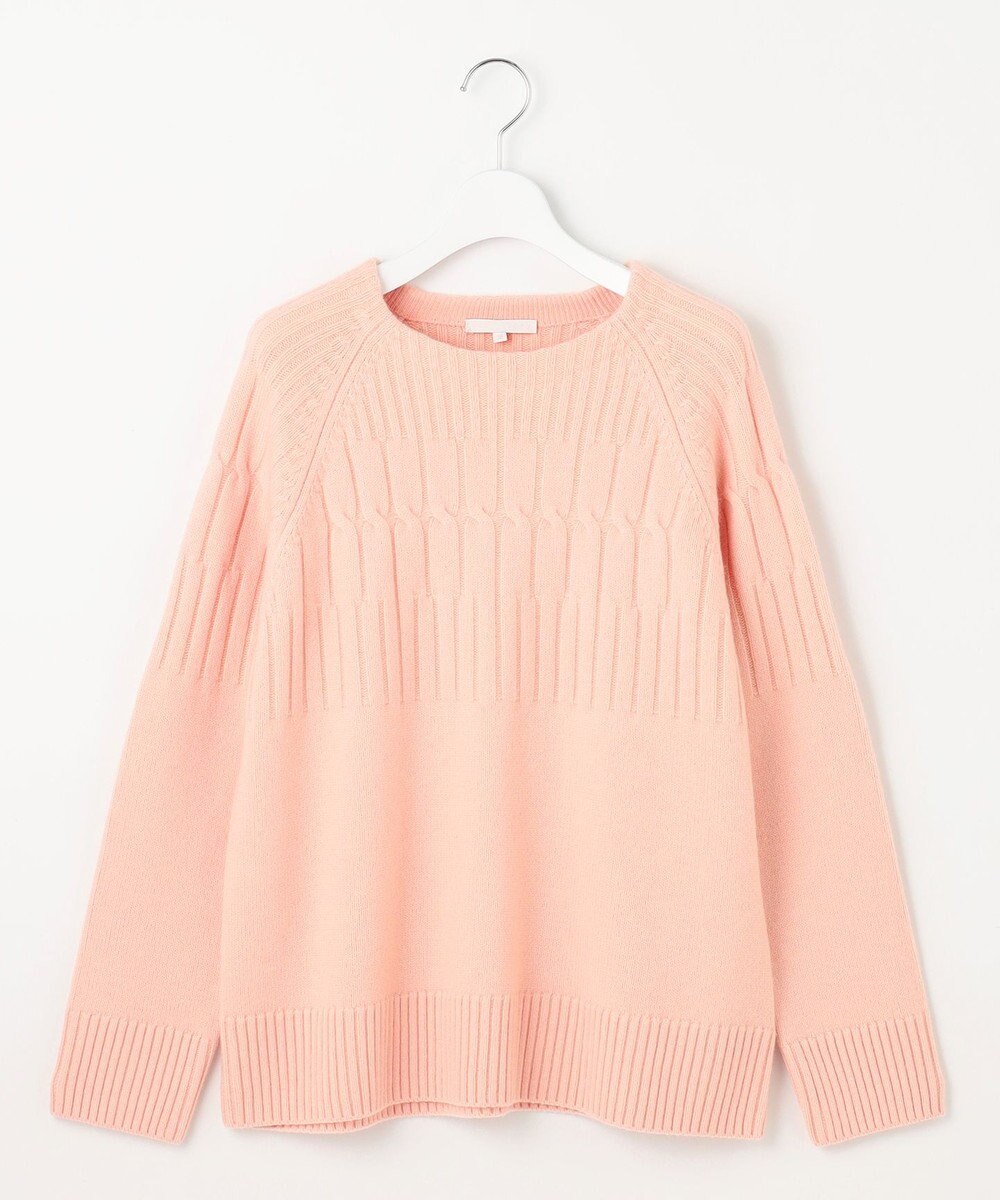 自由区 【洗える】ウールカシミヤブレンドケーブル ニット 