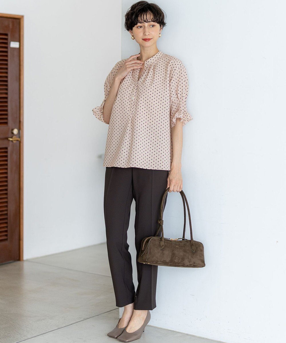 23区 【Oggi7月号掲載/吸水速乾/接触冷感/UVカット】ストレッチジョーゼット テーパード パンツ 