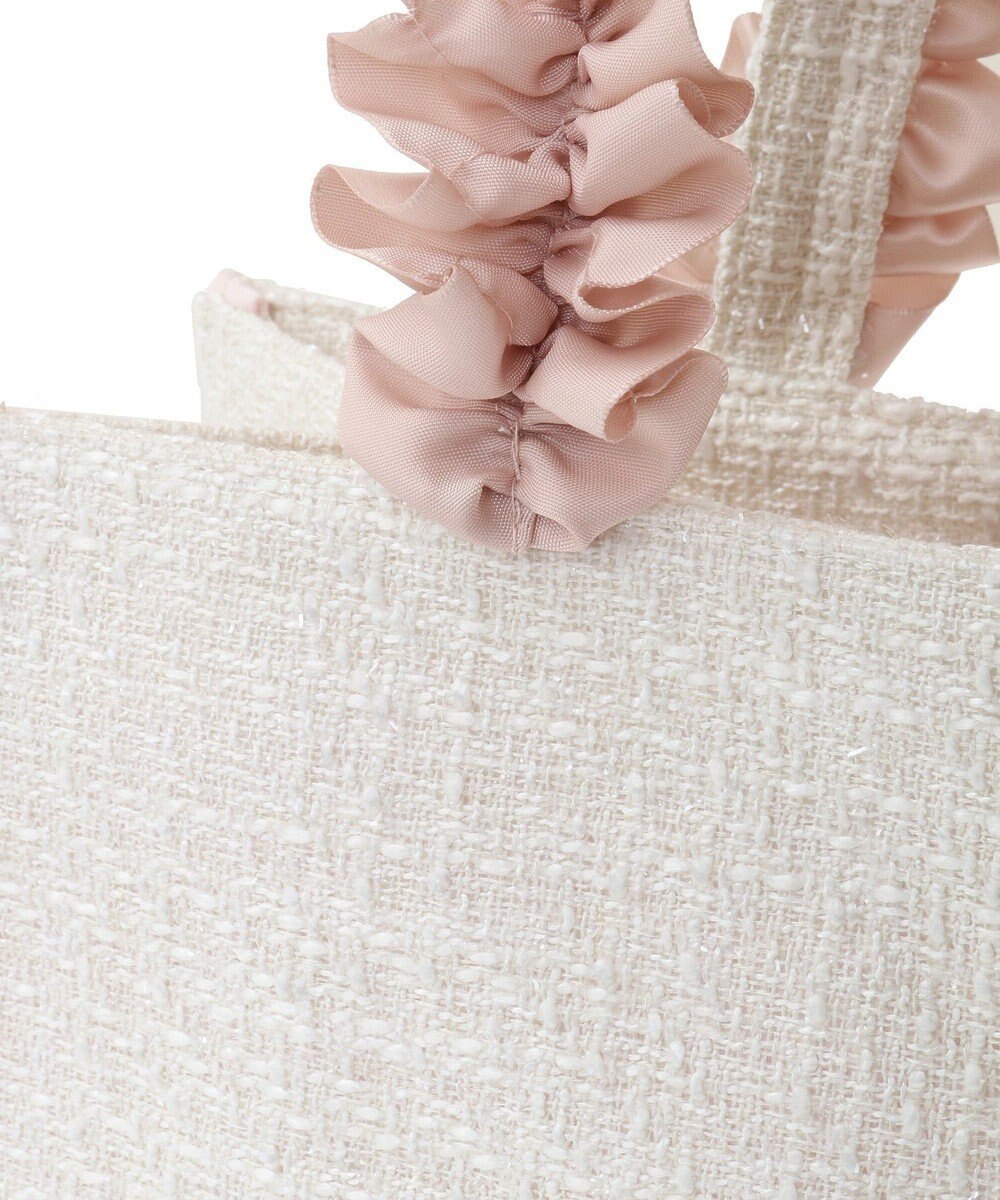 Maison de FLEUR ツイードフリルハンドルスクエアトートSバッグ 