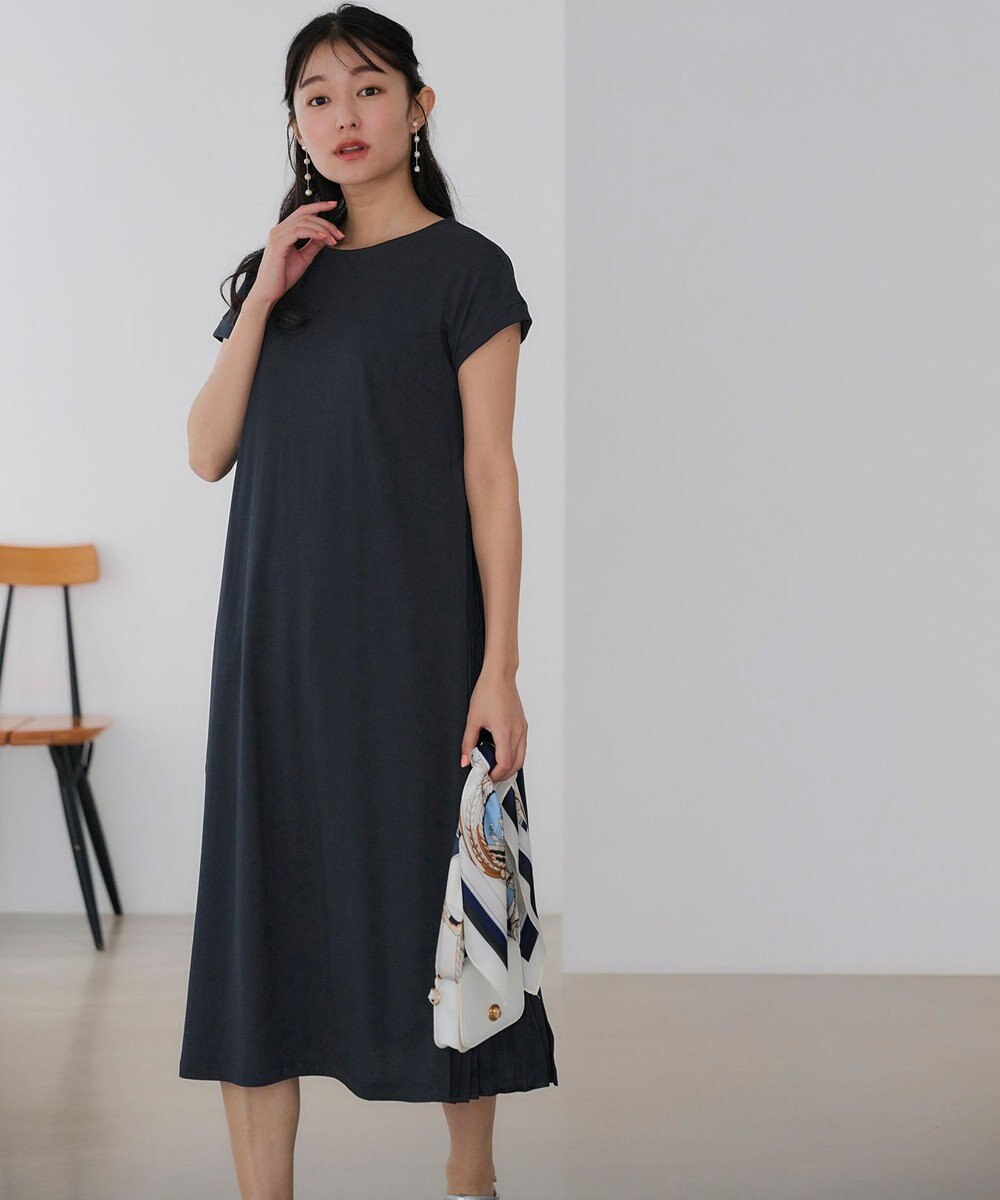 ANY SIS S 【接触冷感・UVケア】冷感サイドプリーツ ワンピース 