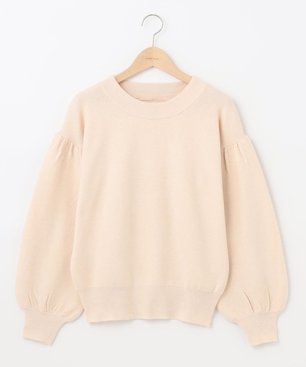 SHARE PARK LADIES ソフトタッチパフスリーブニット 