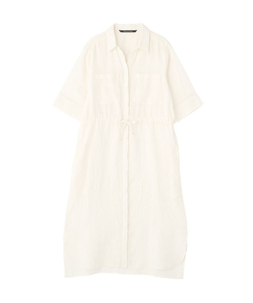 YECCA VECCA フレンチリネンドロストワンピース 