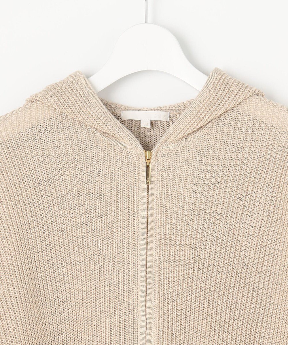 自由区 S 【洗える】リネンミドルゲージフーディ ニット 