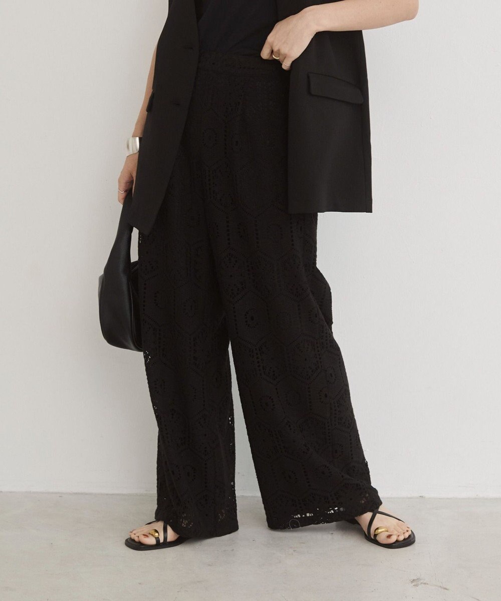WEGO 【ANGIE VINTAGE】クロシェレースワイドイージーパンツ 