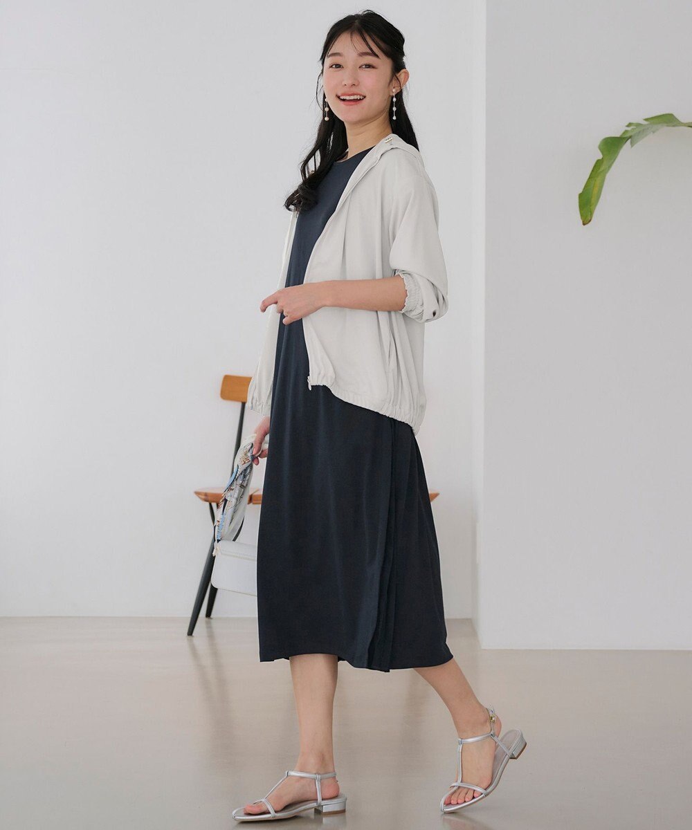 ANY SIS S 【接触冷感・UVケア】冷感サイドプリーツ ワンピース 