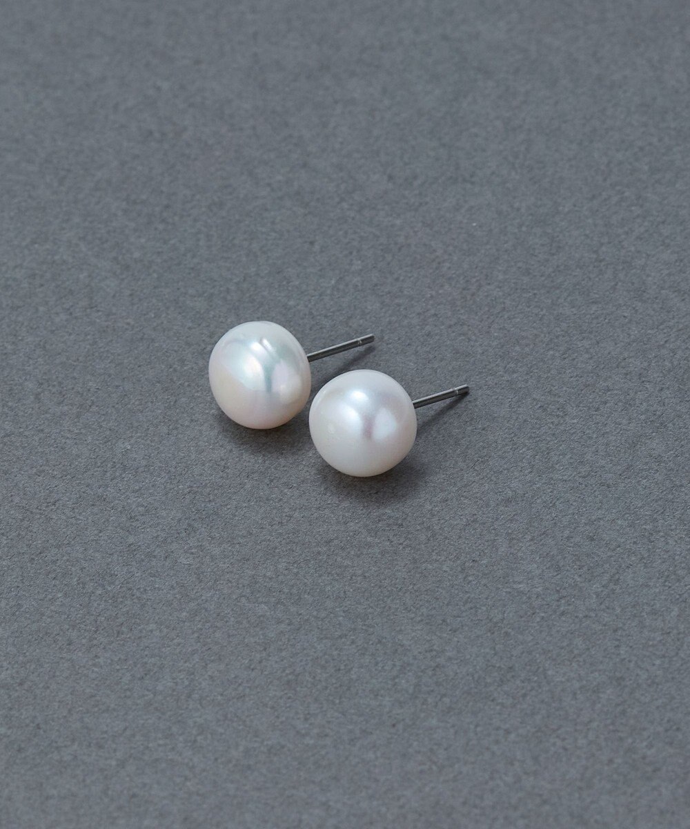 Phoebe 〈金属アレルギー対応〉シェルパール クラシックスタッドピアス 　0.8mmパール 