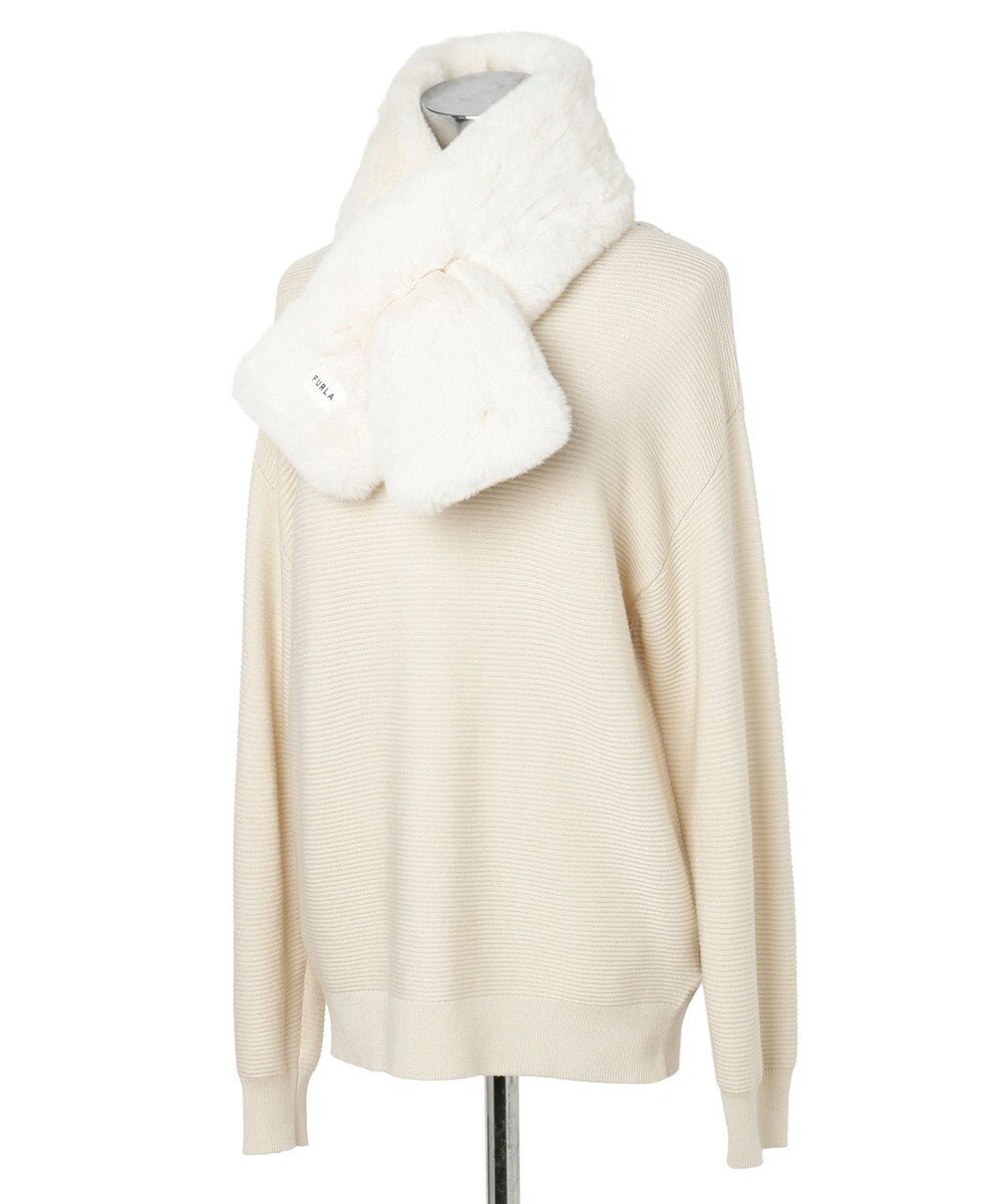 MOONBAT FURLA 【リバーシブル】フェイクファー×ダウンマフラー トリミング リバーシブル 