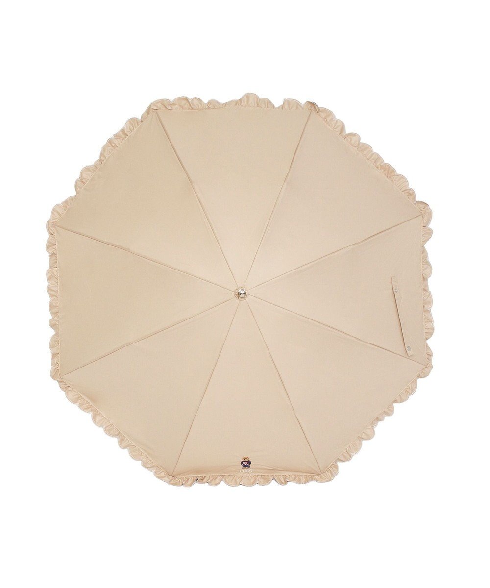 MOONBAT 【WEB限定/遮光率100%/遮熱/UV】POLO RALPH LAUREN（ポロ ラルフローレン）晴雨兼用日傘 ワンポイント ポロベア刺繍 フリル 折りたたみ傘 長折タイプ 