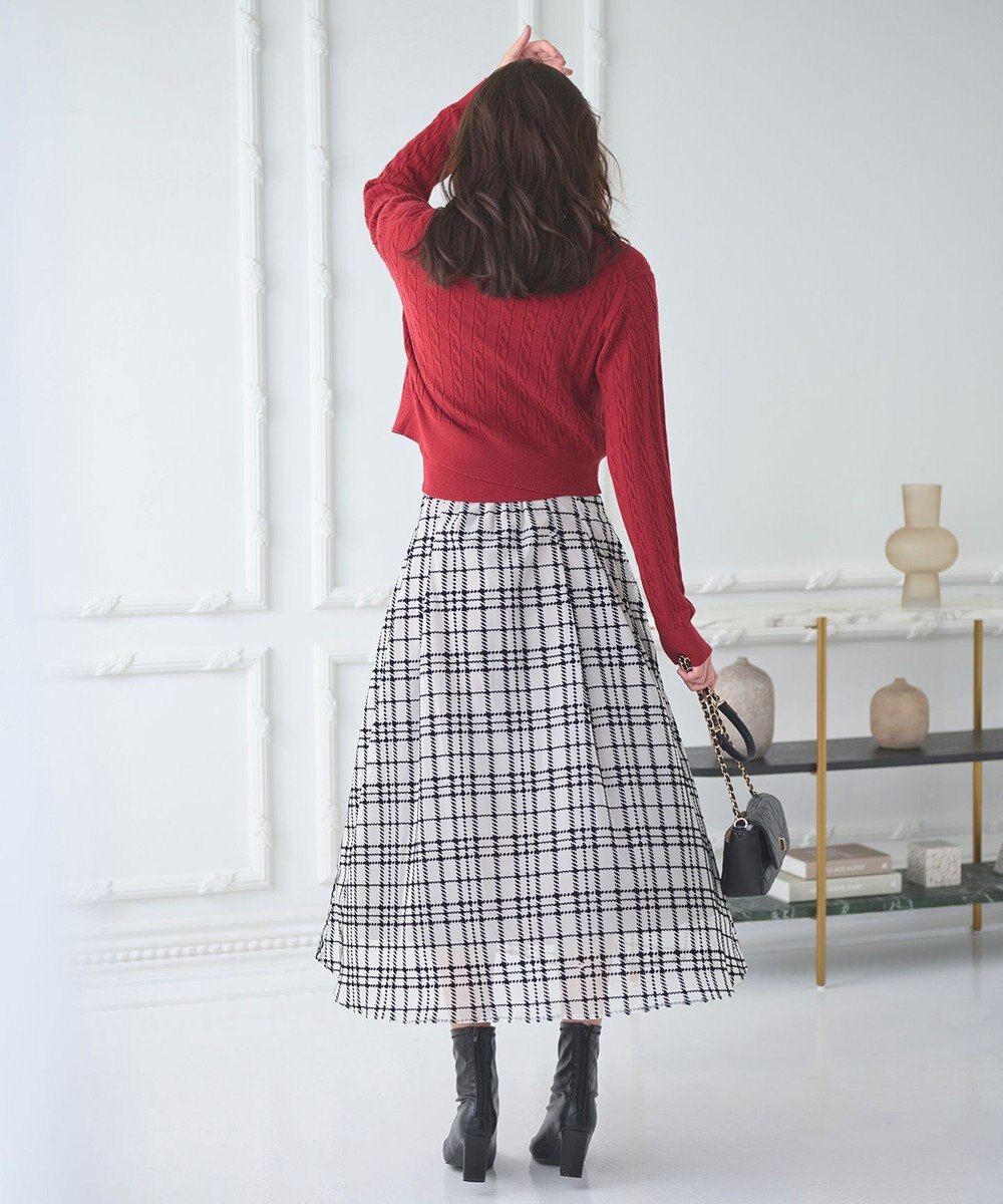 Feroux フロッキーチェック・ドット スカート 