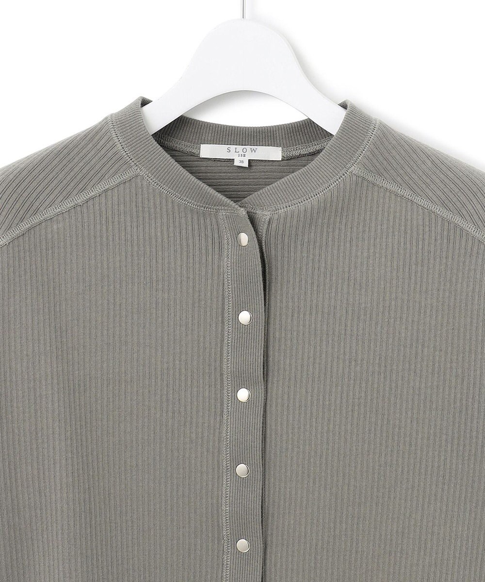 23区 【SLOW/一部店舗限定】ワイドリブジャージー カーディガン 