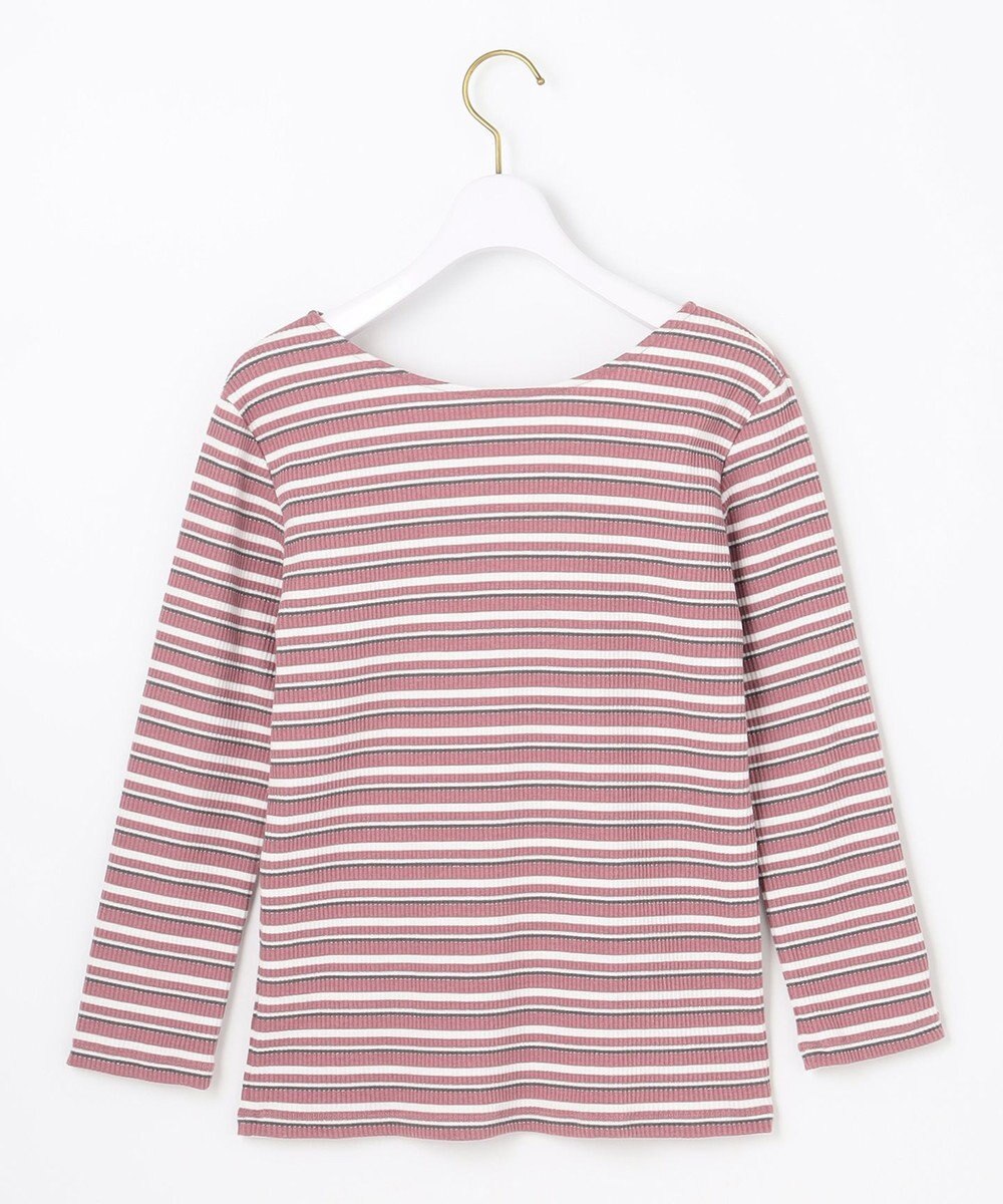 ANY SIS 【前後着用可】マルチボーダー2WAYテレコ カットソー 