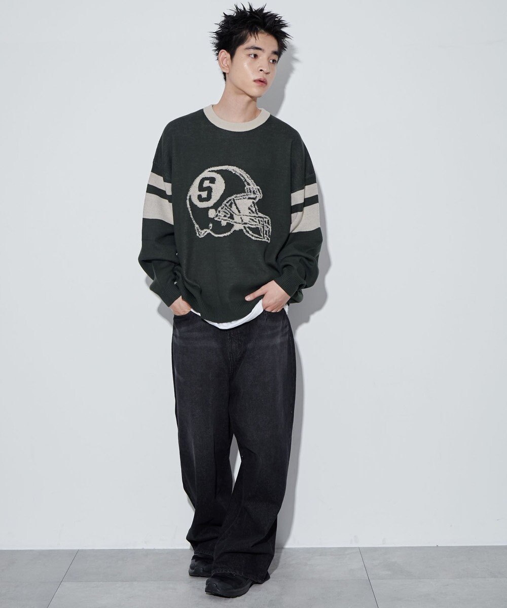 WEGO 【ユニセックス着用ITEM】ジャガードスリーブラインプルオーバー 