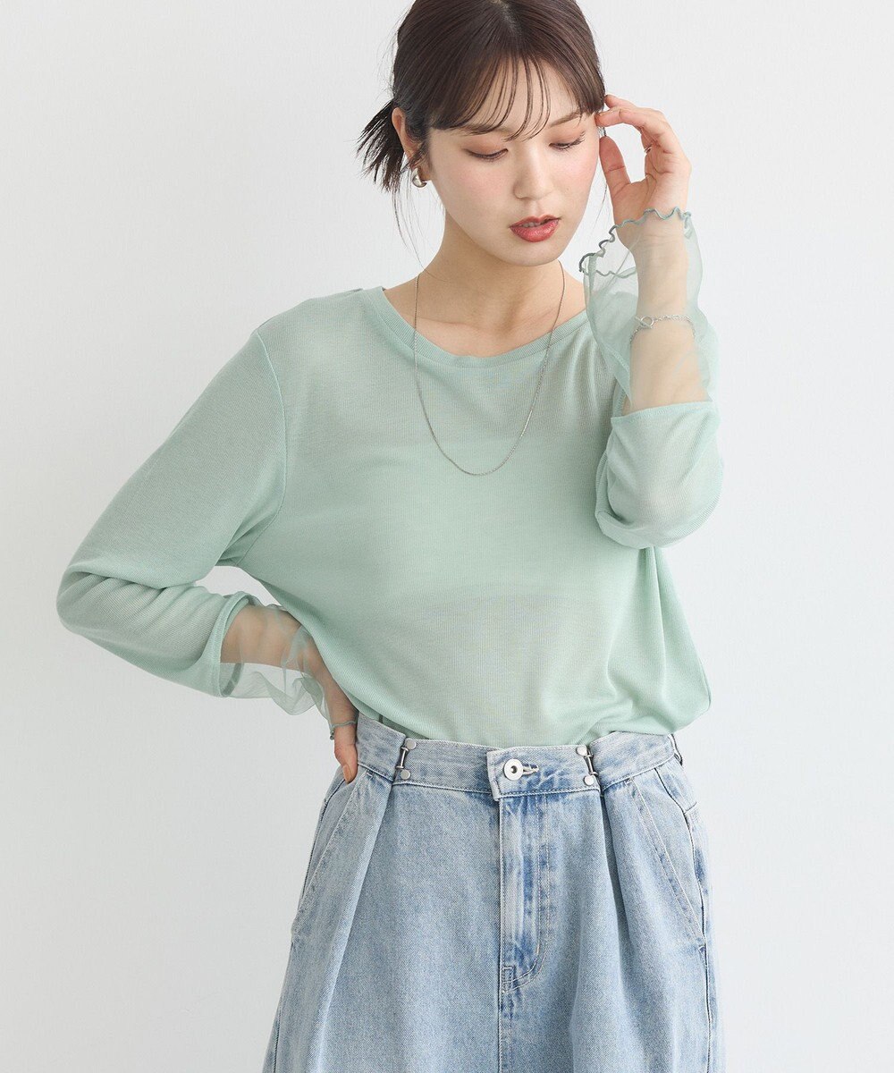 earth music&ecology シアースリーブプルオーバー 