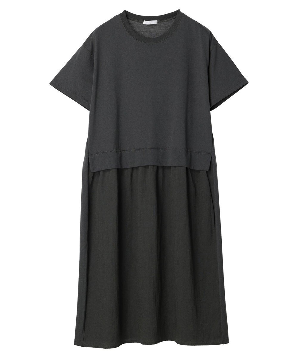 Green Parks 布帛ドッキングカットソーワンピース 