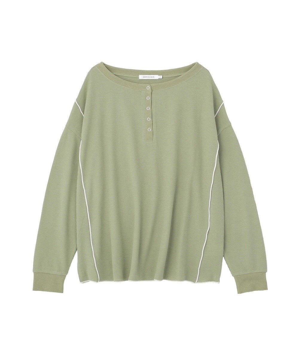 AMERICAN HOLIC 【選べる丈】ヘンリーネックワッフルメロープルオーバー 