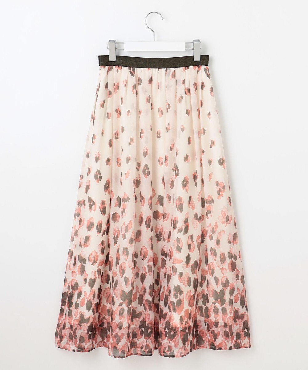 自由区 L 【洗える】グラデーションペタルプリント スカート 