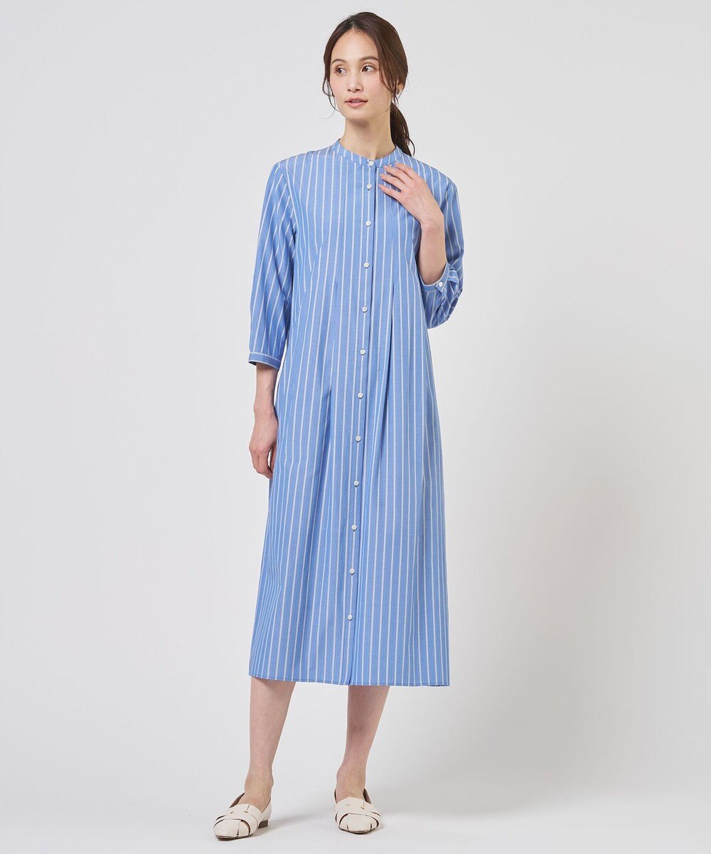 J.PRESS LADIES S TC ハイカウントストライプ シャツ ワンピース 
