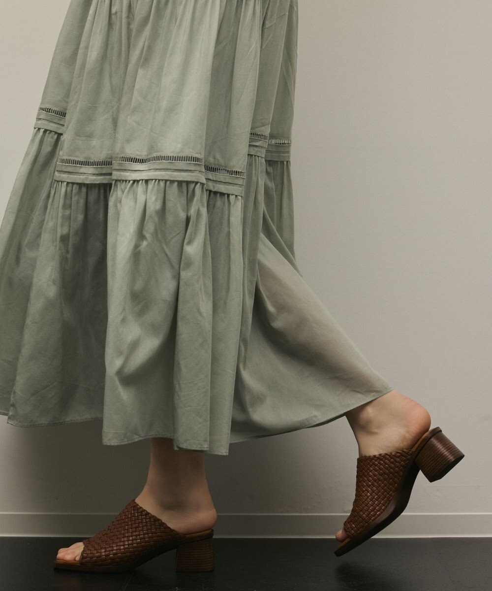 GRACE CONTINENTAL コットンシルクティアードワンピース 