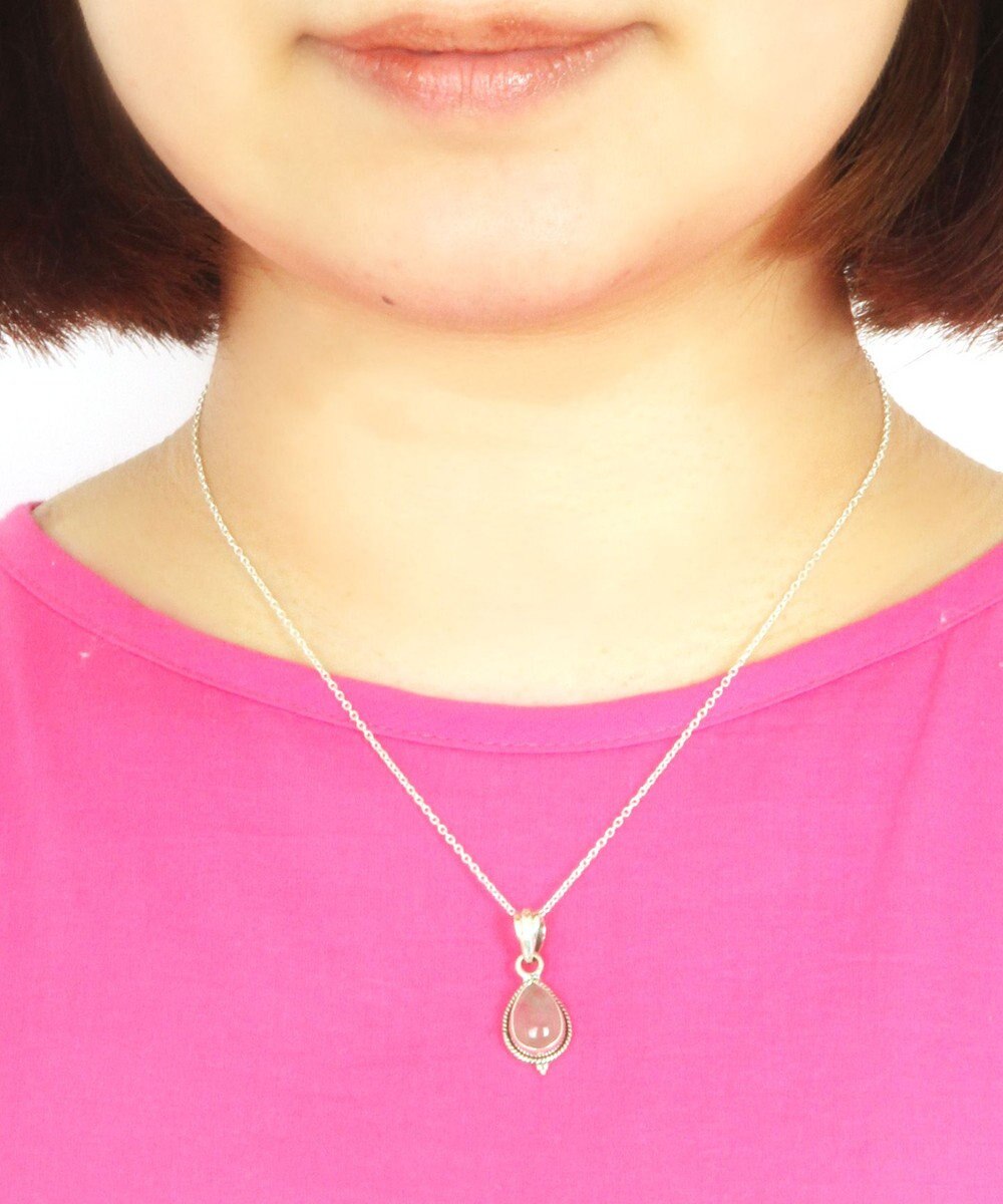 フランス買付1点もの ローズクォーツしずく型装飾ネックレス Wythe Charm ファッション通販 公式通販 オンワード クローゼット