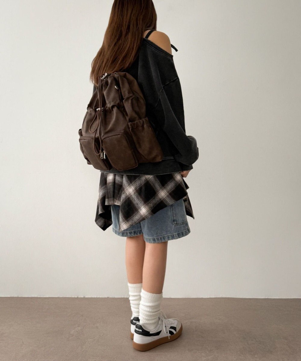 WEGO 【ユニセックス着用ITEM】2ポケットPUドロストナップサック 