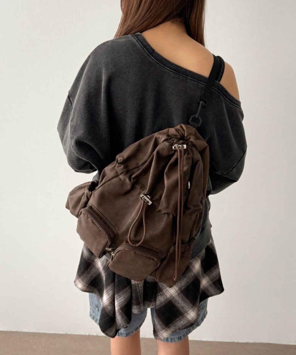 WEGO 【ユニセックス着用ITEM】2ポケットPUドロストナップサック 