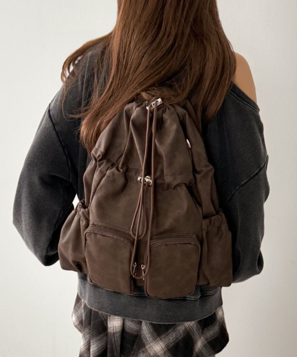 WEGO 【ユニセックス着用ITEM】2ポケットPUドロストナップサック 