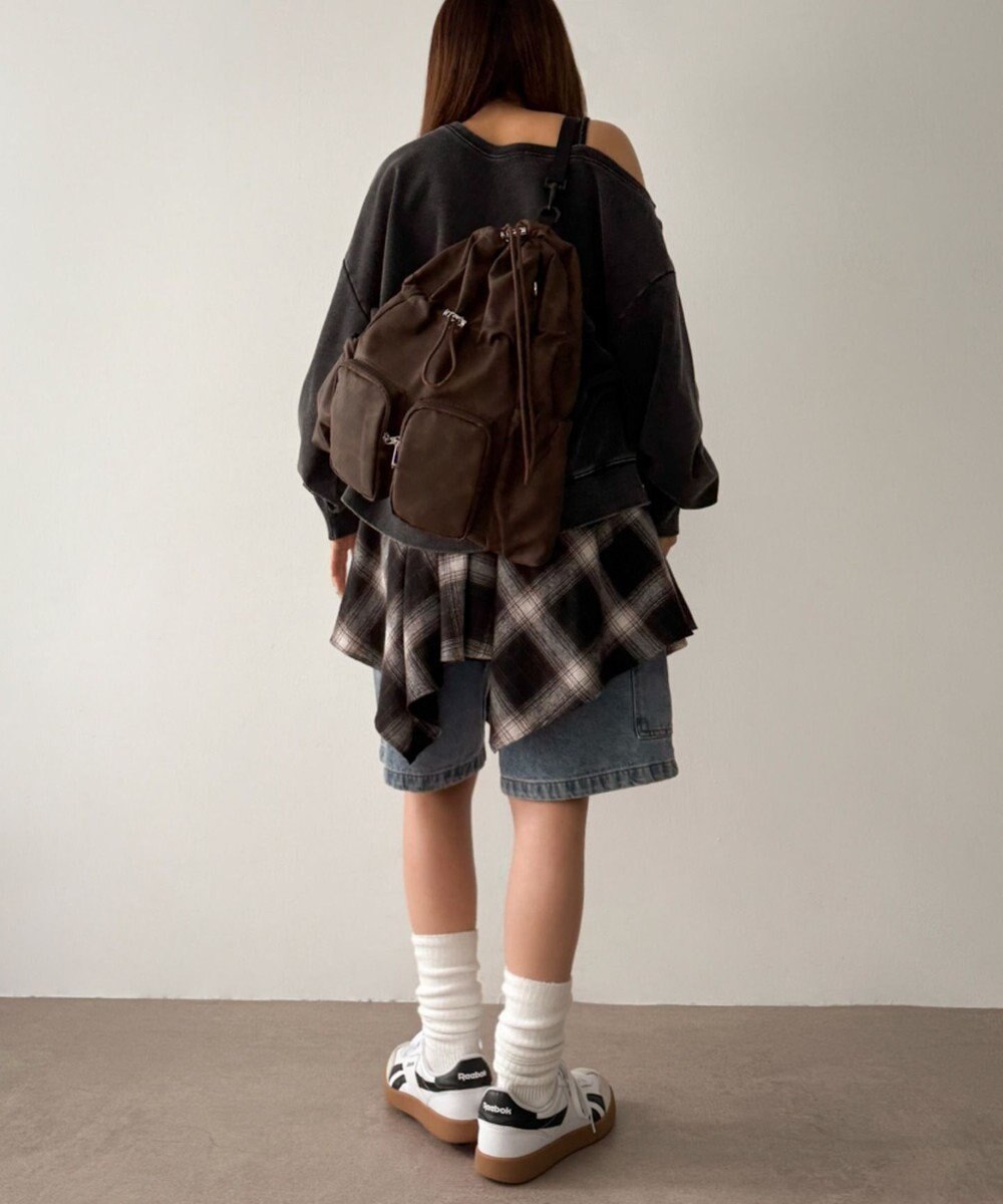 WEGO 【ユニセックス着用ITEM】2ポケットPUドロストナップサック 