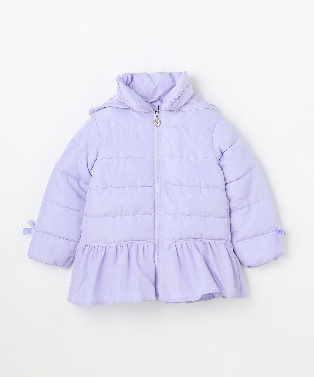 ANY KIDS 【フード取り外し/洗濯機可能】中綿フリル リボンコート 