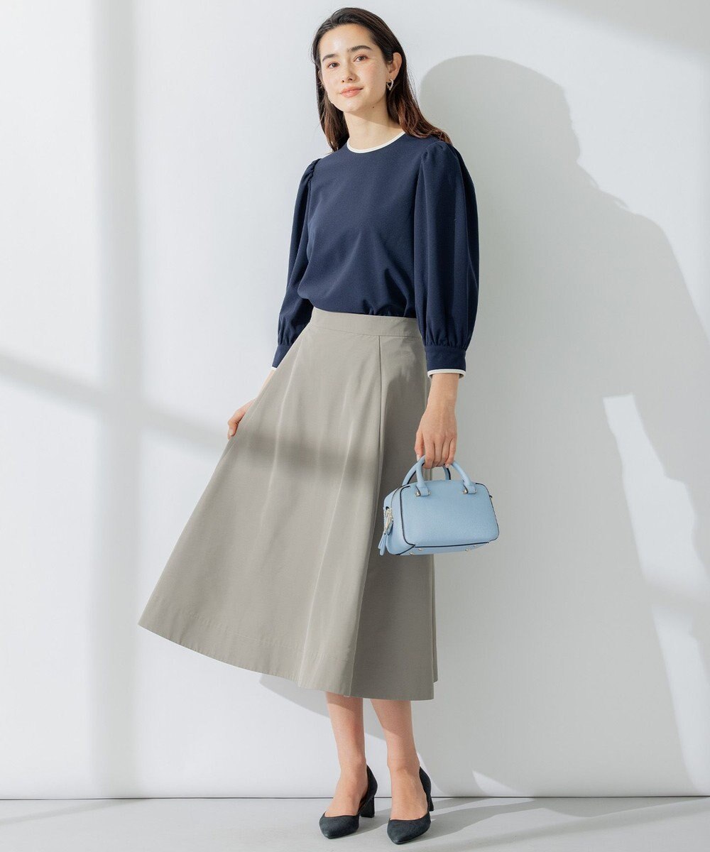 組曲 【洗える】バイカラージョーゼットバックリボン ブラウス 