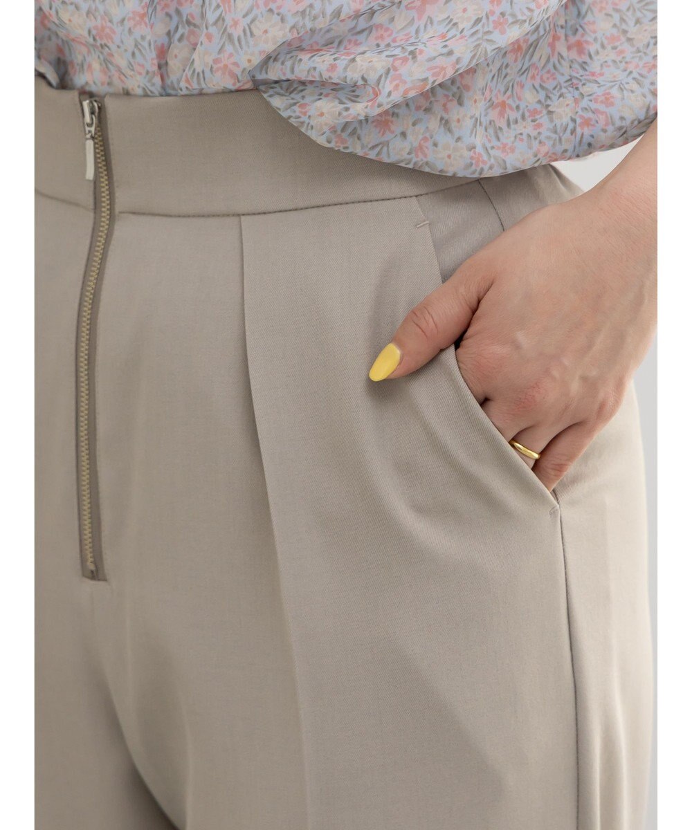 Te chichi フロントZIPリネンライクテーパードパンツ(セットアップ可) 