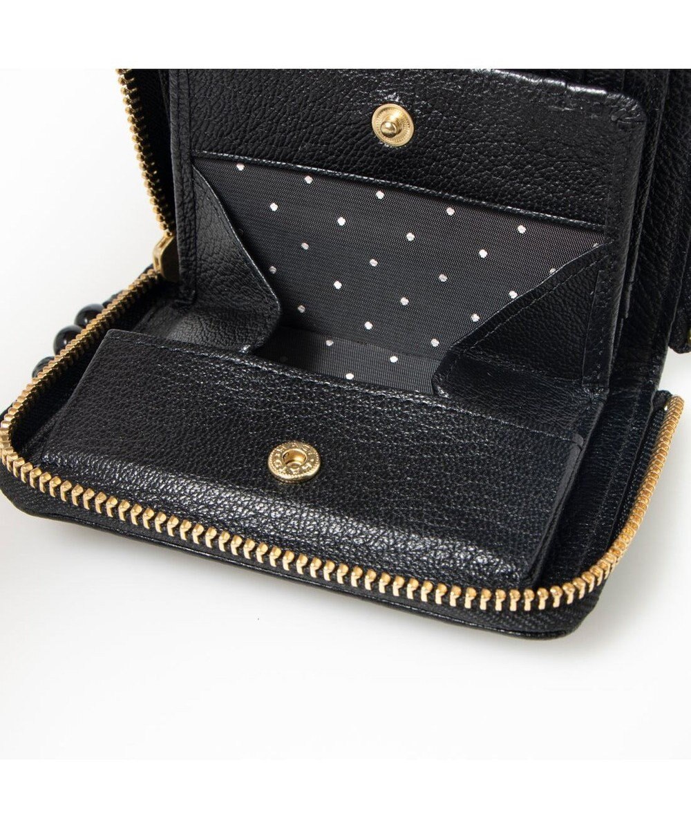 UNBILLION ペルケ perche / ドット刺繍ラウンドパームフィットウォレット 