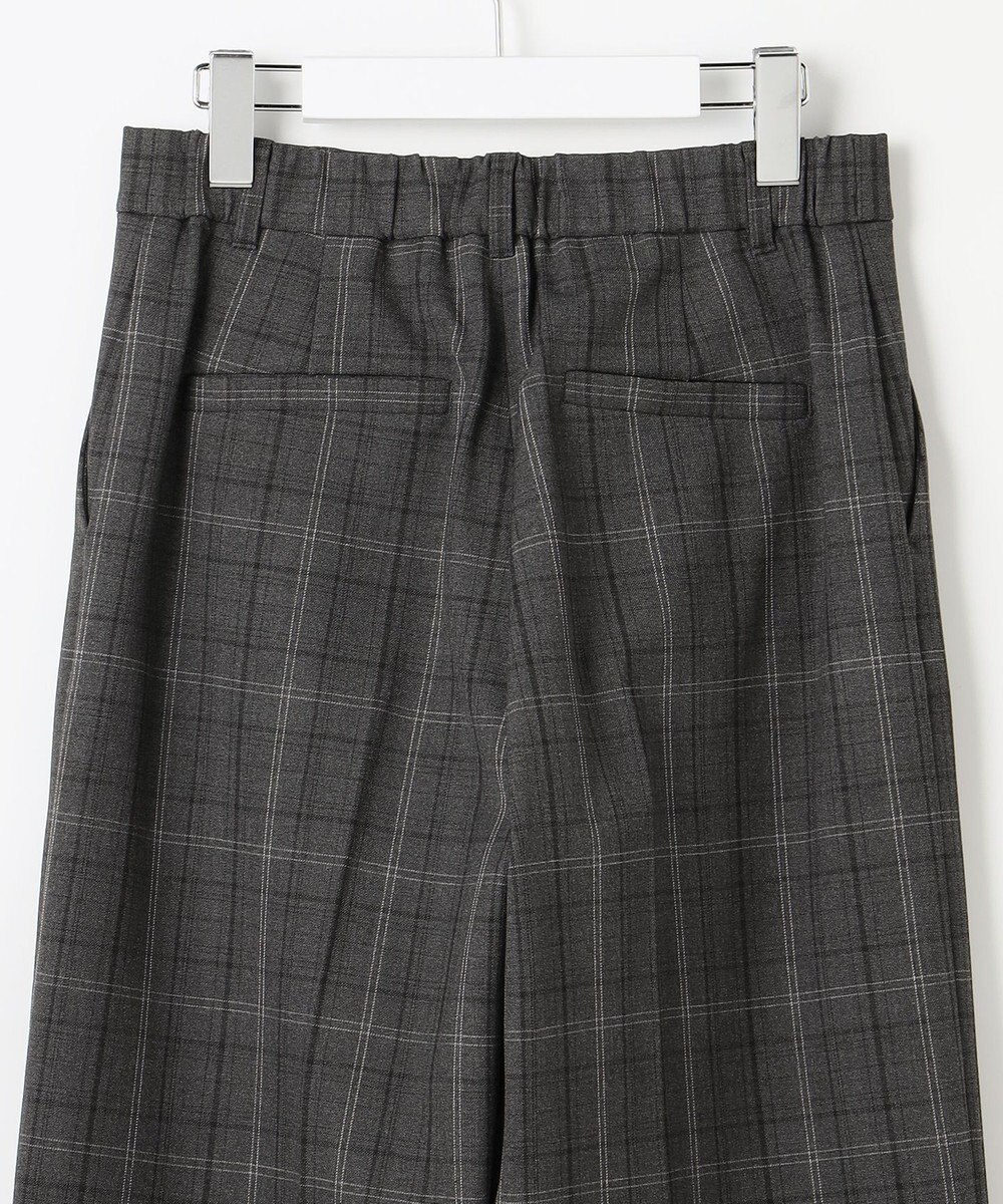 自由区 TRギャバ裏起毛チェック柄ワイド パンツ 