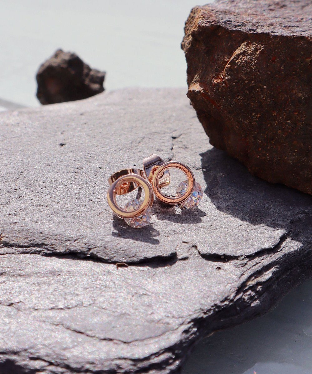 Tiaclasse 【金属アレルギー対応】サークル＋ストーンタイニーピアス 