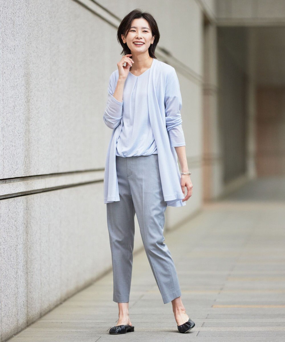J.PRESS LADIES L 【WEB限定カラーあり・セットアップ対応・洗える・撥水・防汚】コットンFITTYシャーク テーパード パンツ 