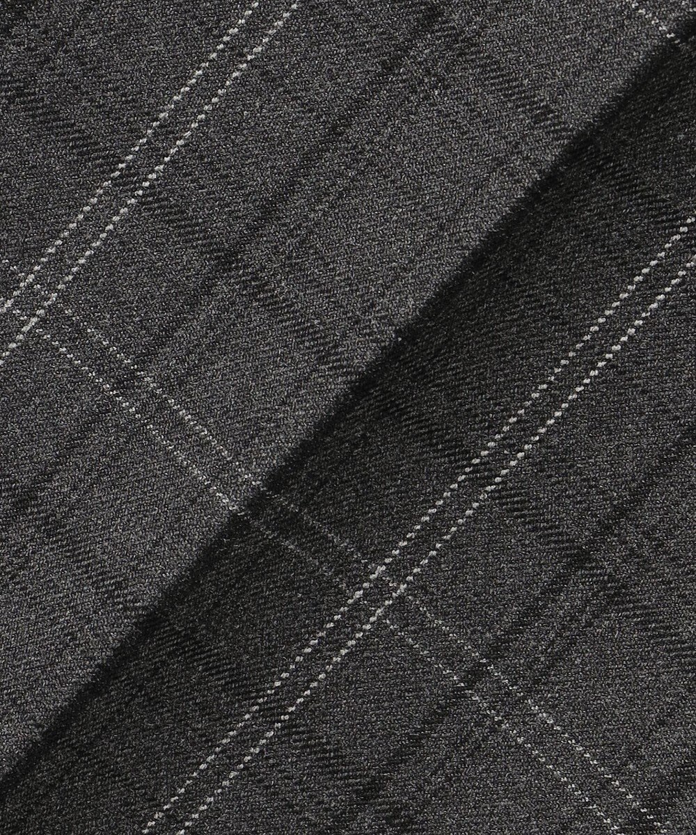 自由区 TRギャバ裏起毛チェック柄ワイド パンツ 